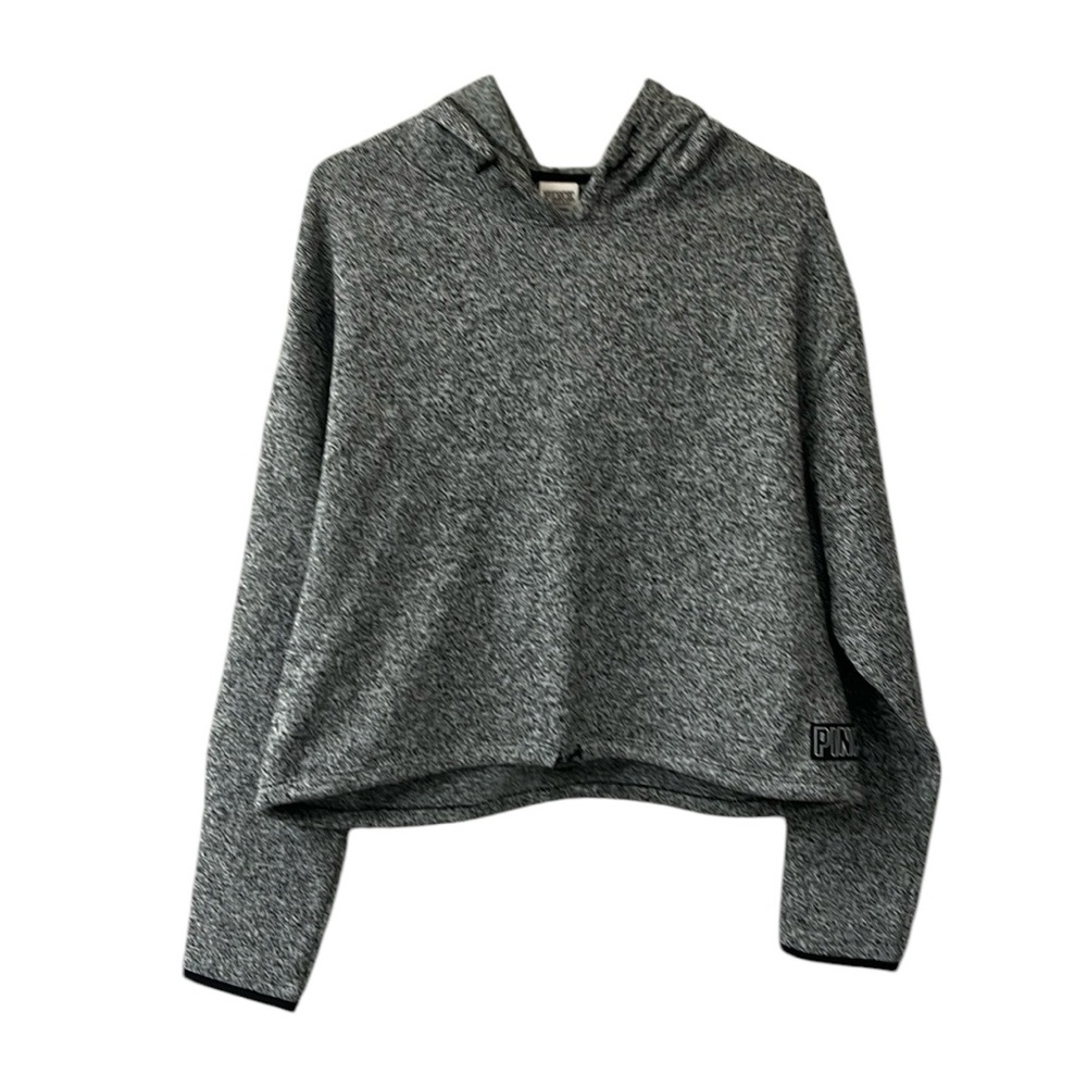 PINK by Victorias Secret Cropped Gray Hoodie Sz. Lg